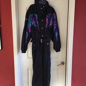 Vintage DESCENTE WomensOne Piece SKI SUIT Snow Bib